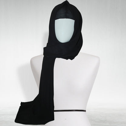 Ready To Wear Instant Hijab with Cap Attached - BLACK
